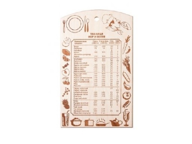 Доска разделочная деревянная Таблица мер и весов MARMITON 17036